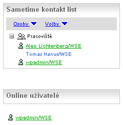 Lotus Sametime kontakt list a portlet Who is here